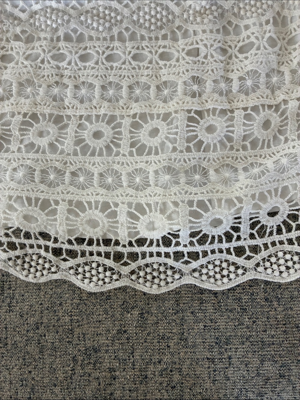 Christopher & Banks Cream Crochet Overlay Tank Top - Picture 2 of 2